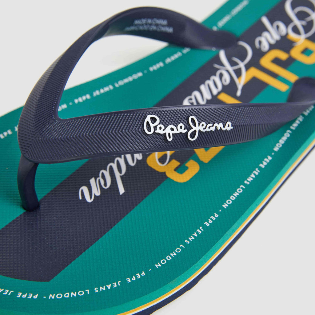 Détail des sandales homme Pepe Jeans WHALE CLUB vert